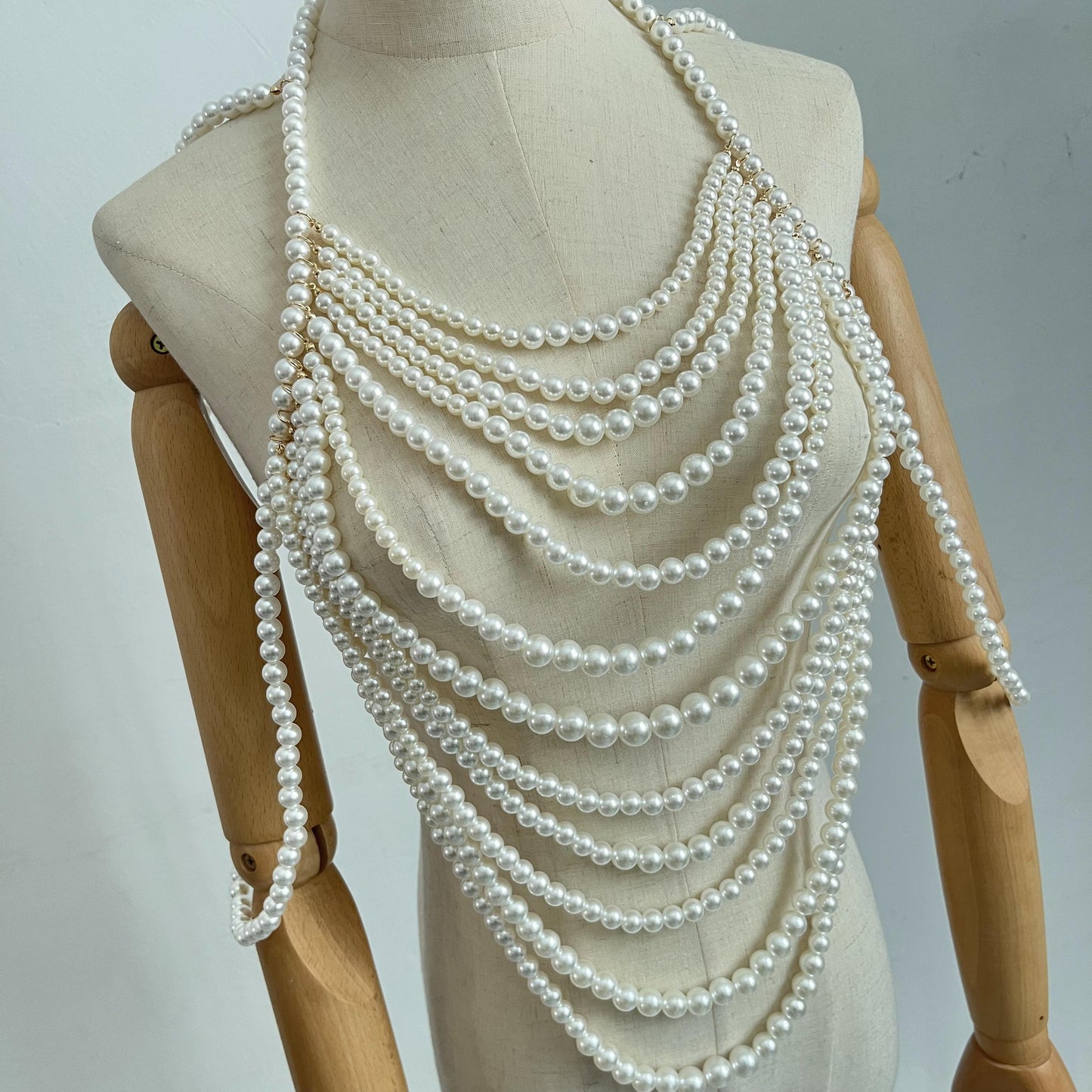 Halter Multi-Layer Pearl Suspenders Vest Tube-Top
