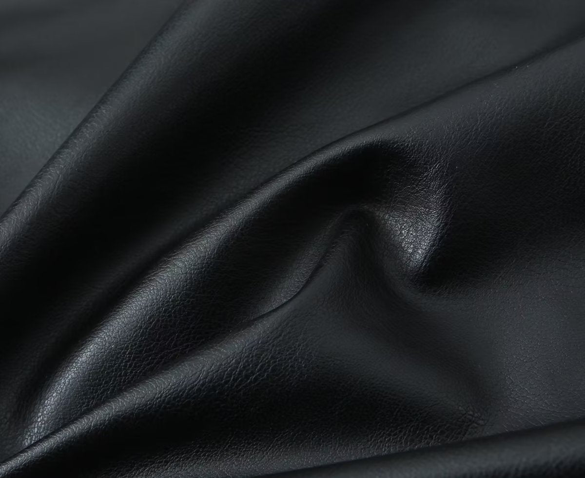 Crop-Top Faux Leather Jacket