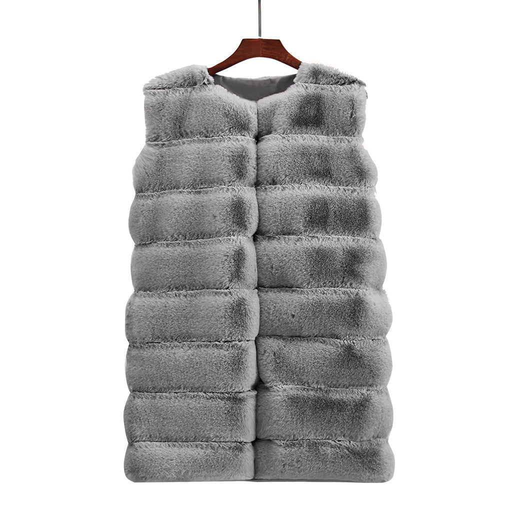 Cotton-Padded Plush Vest Coat
