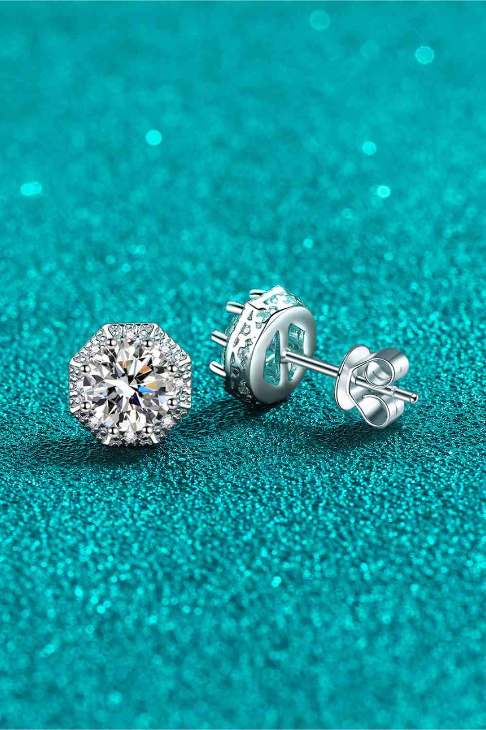 Silver Stud Earrings - 2 Carat Moissanite 925 Sterling (7499309449304)