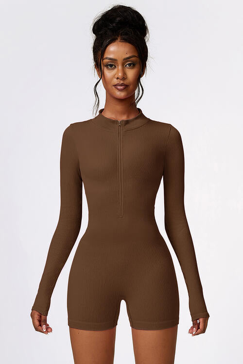 Romper Active - Half-Zip Long Sleeve Active Romper (7484684501080)