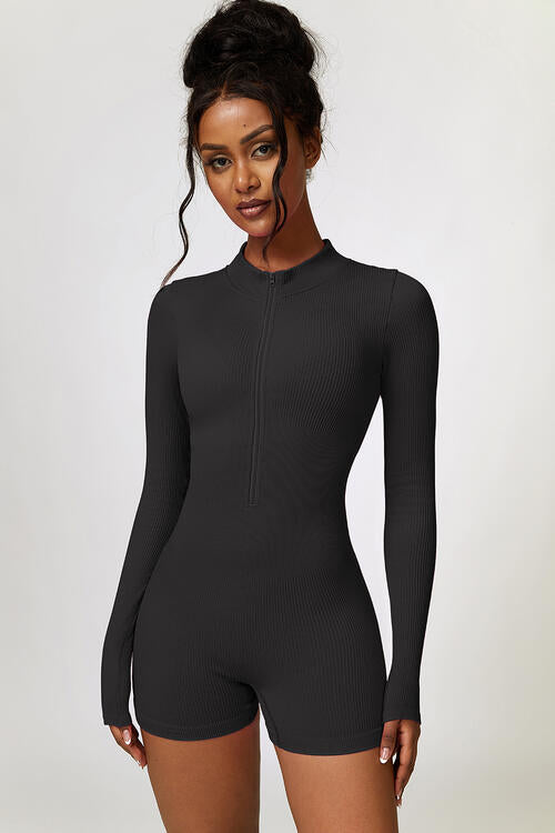 Romper Active - Half-Zip Long Sleeve Active Romper (7484684501080)