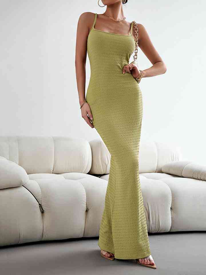 Straight Neck Sleeveless - Maxi Dress (7515550056536)