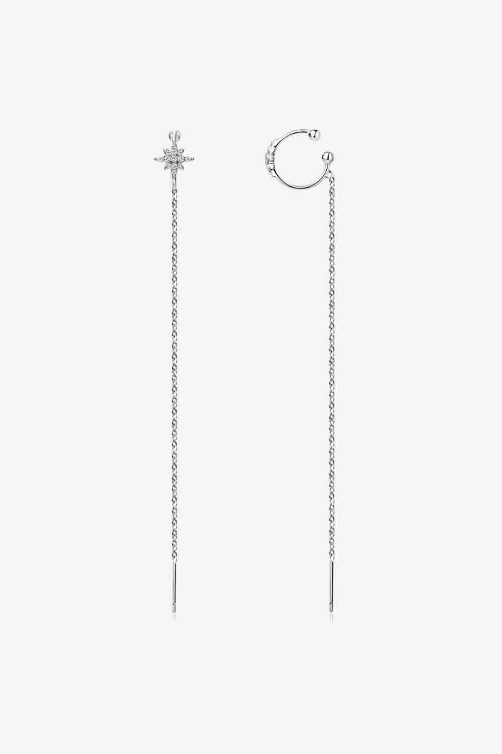 Moissanite 925 Sterling Silver Threader Earrings (7499301879896)