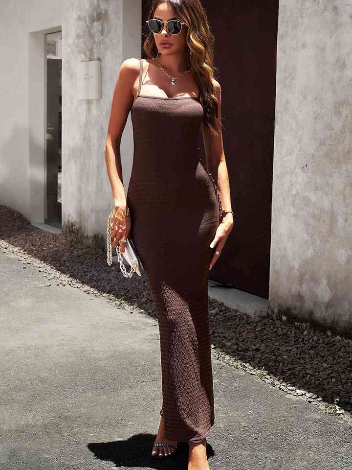 Spaghetti Strap Bodyline - Maxi Dress (7515541635160)
