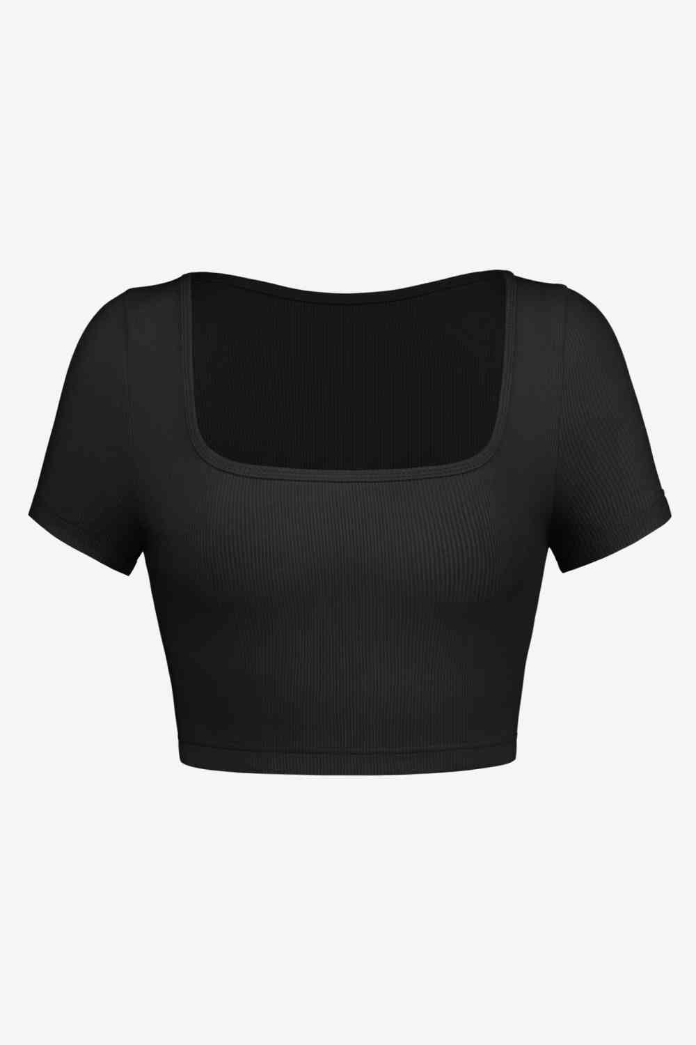Square Neck Ribbed - Crop-Top (7501331234904)