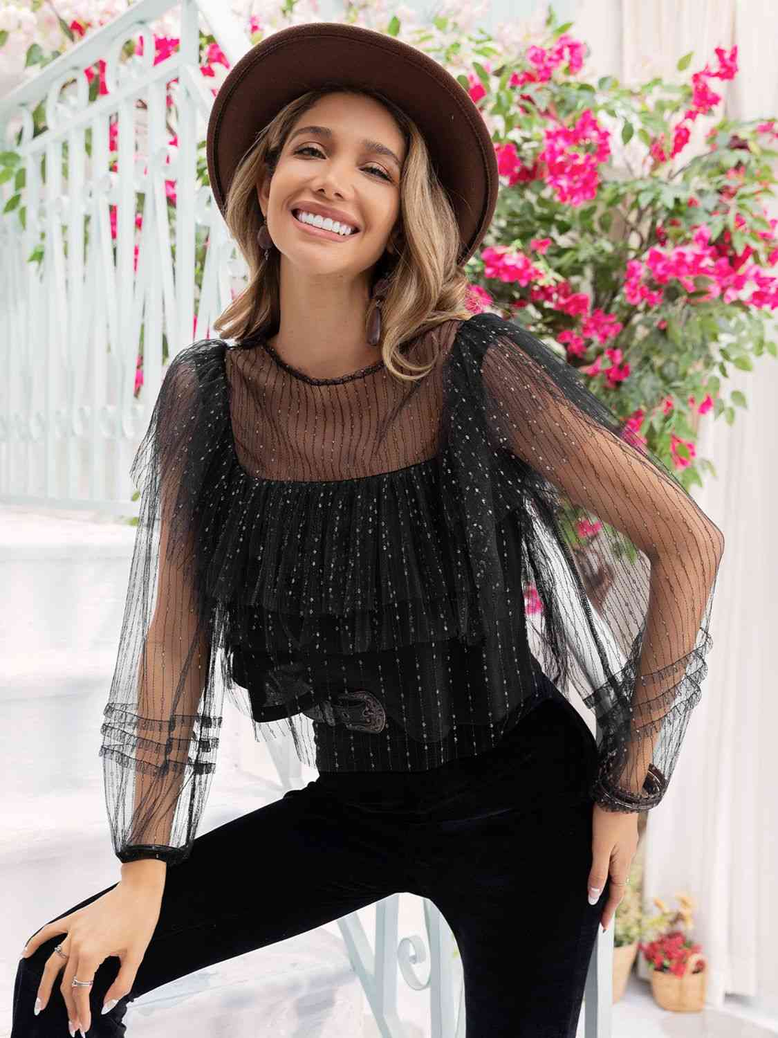Layered Long Sleeves Blouse (7501318324312)