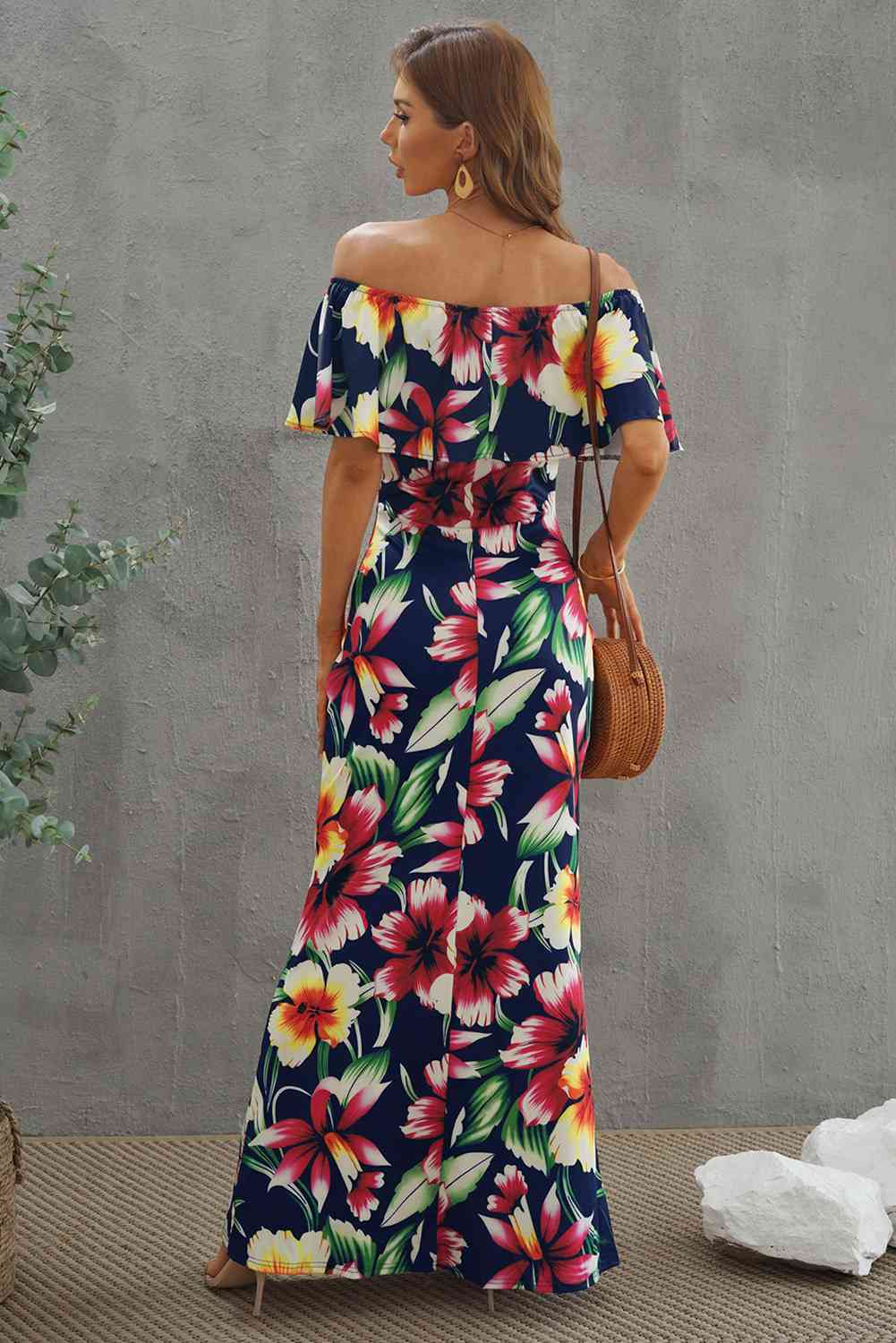 Layers - Floral Layered Off-Shoulder Maxi Dress (7515562836056)