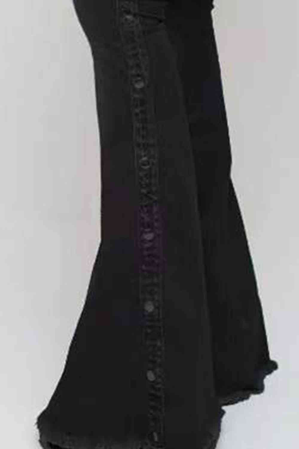 Button Fly - Button Detail Flare Jeans (7486623711320)