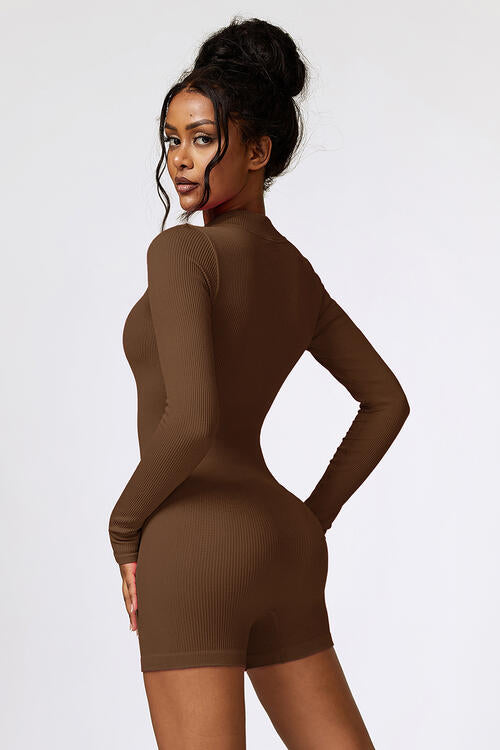 Romper Active - Half-Zip Long Sleeve Active Romper (7484684501080)