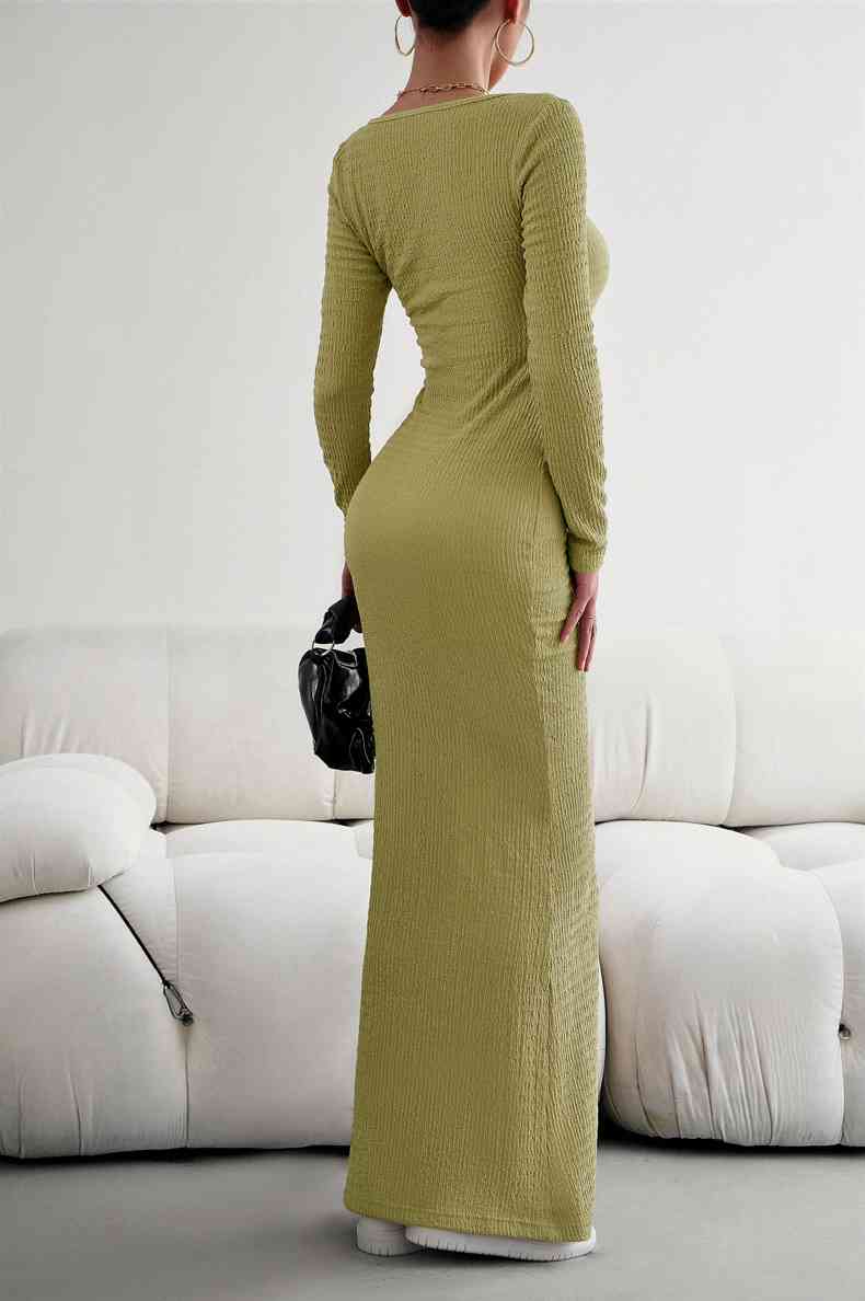 Maxi Bodycon Dress - Long Sleeves (7515555168344)