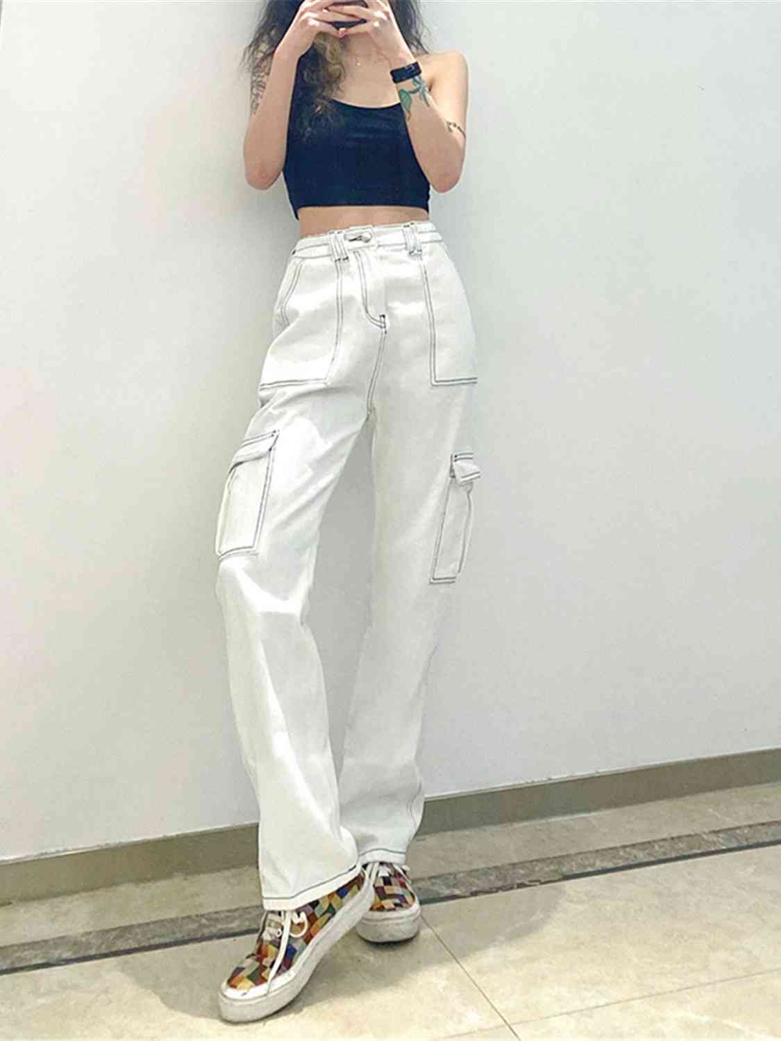 Straight Jeans With Pockets (7484161327192)