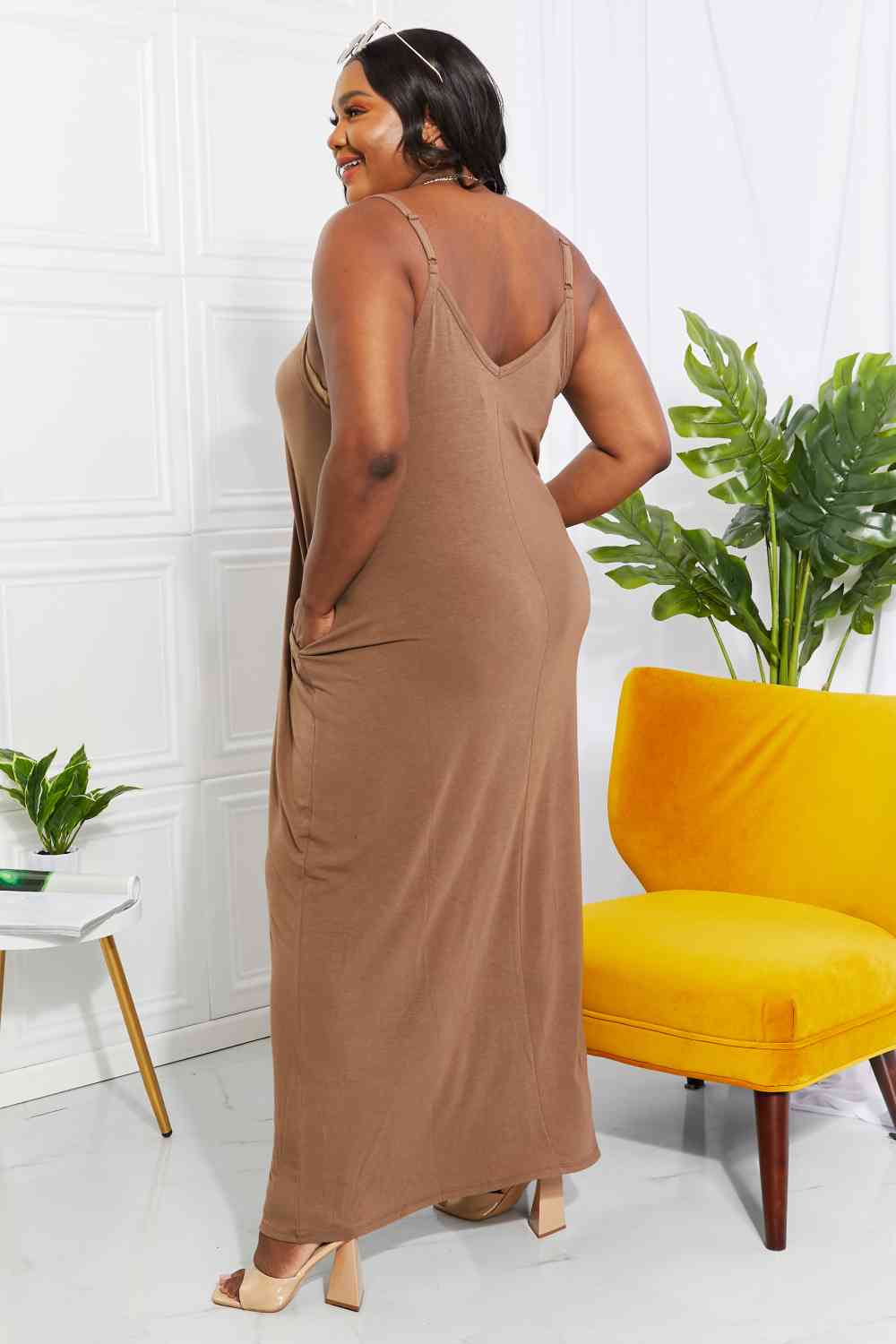 Mocha Cami - Zenana Full Size Beach Vibes Cami Maxi Dress In Mocha (7515563393112)