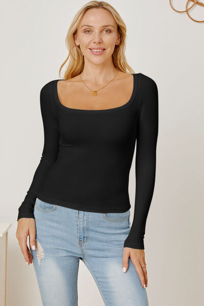 Square Neck Long Sleeves T-Shirt