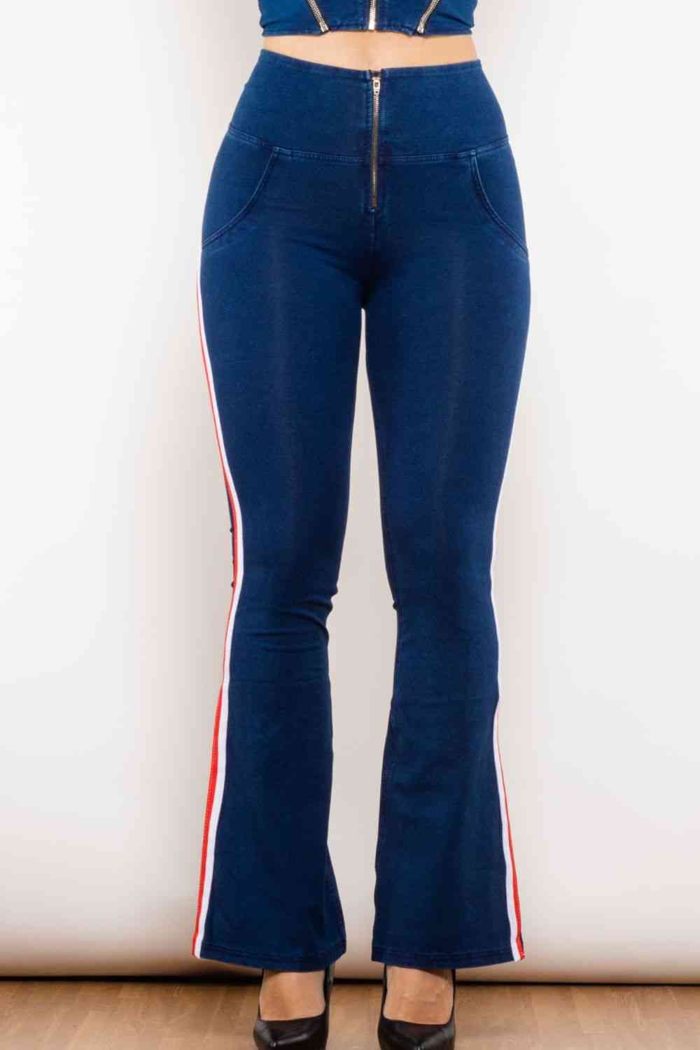 Apple/Mac - Side Stripe Zip Closure Bootcut Jeans (7486624137304)