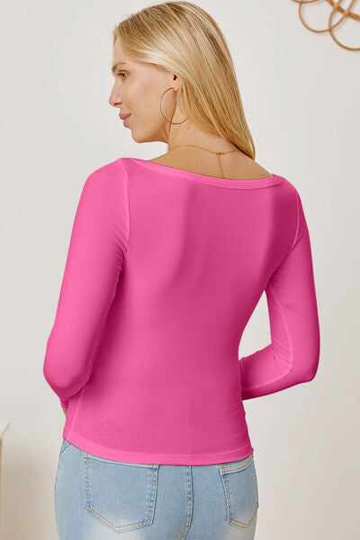 Square Neck Long Sleeves T-Shirt