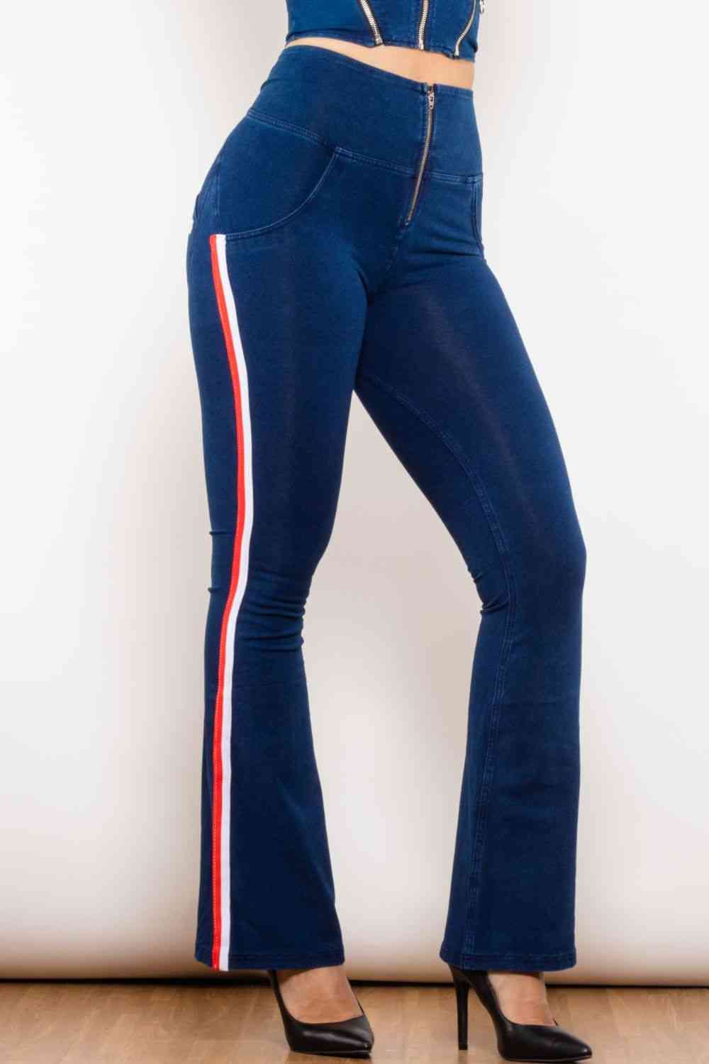 Apple/Mac - Side Stripe Zip Closure Bootcut Jeans (7486624137304)