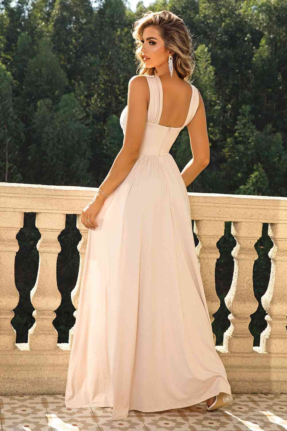 Halter Criss-Cross - Criss-Cross Split Maxi Dress (7515493859416)