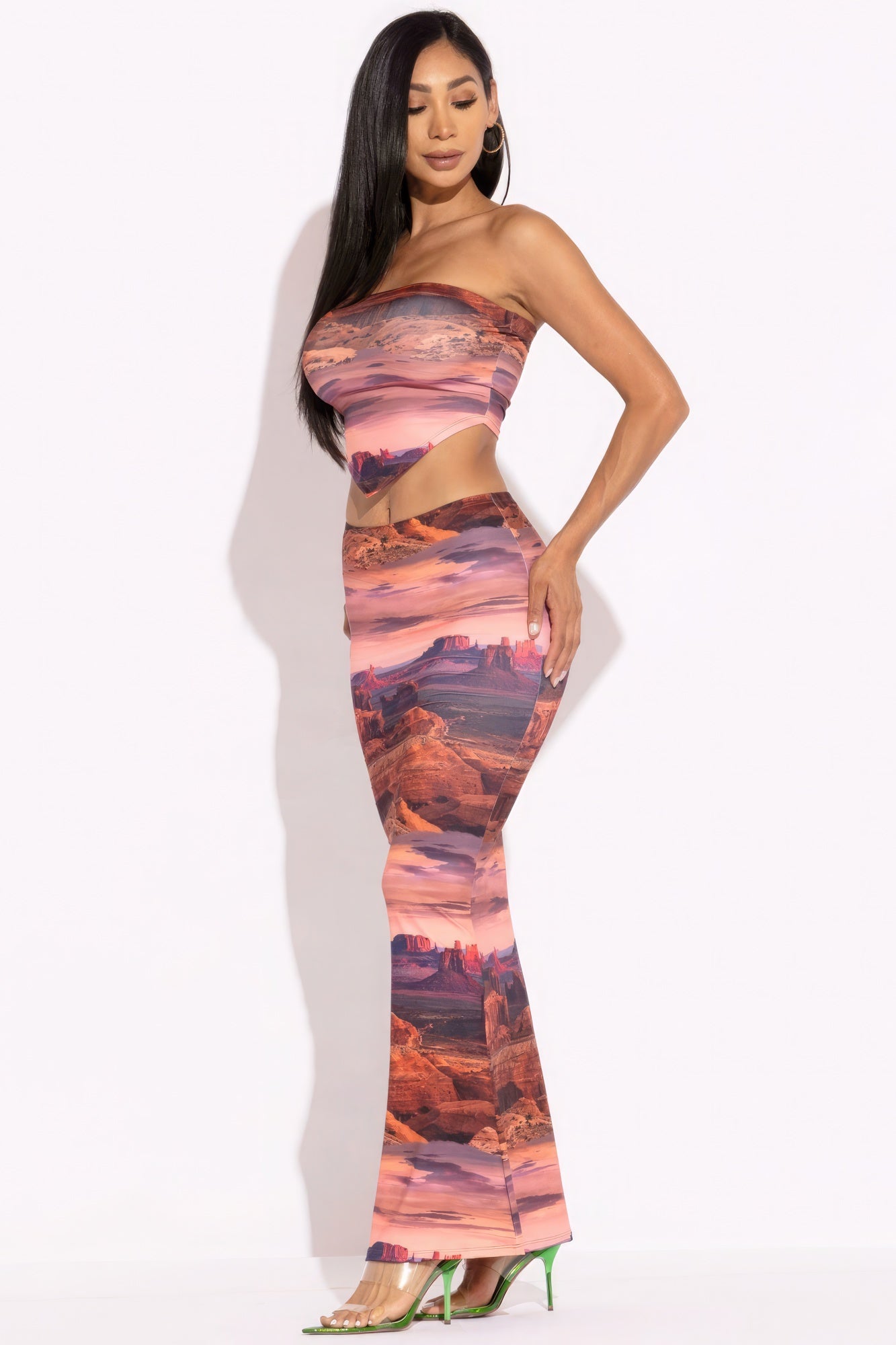 Printed Tube-Top & Maxi Skirt Set