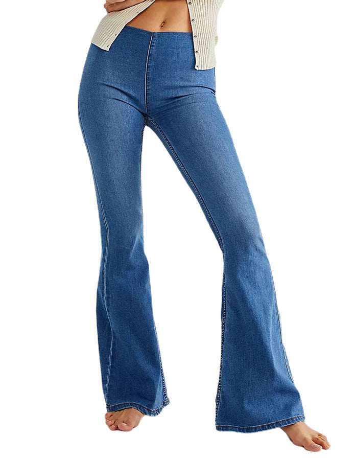 Flared Mid-Waist Denim Jeans