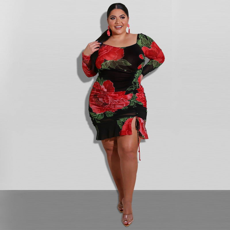 Plus-Size Printed Dress