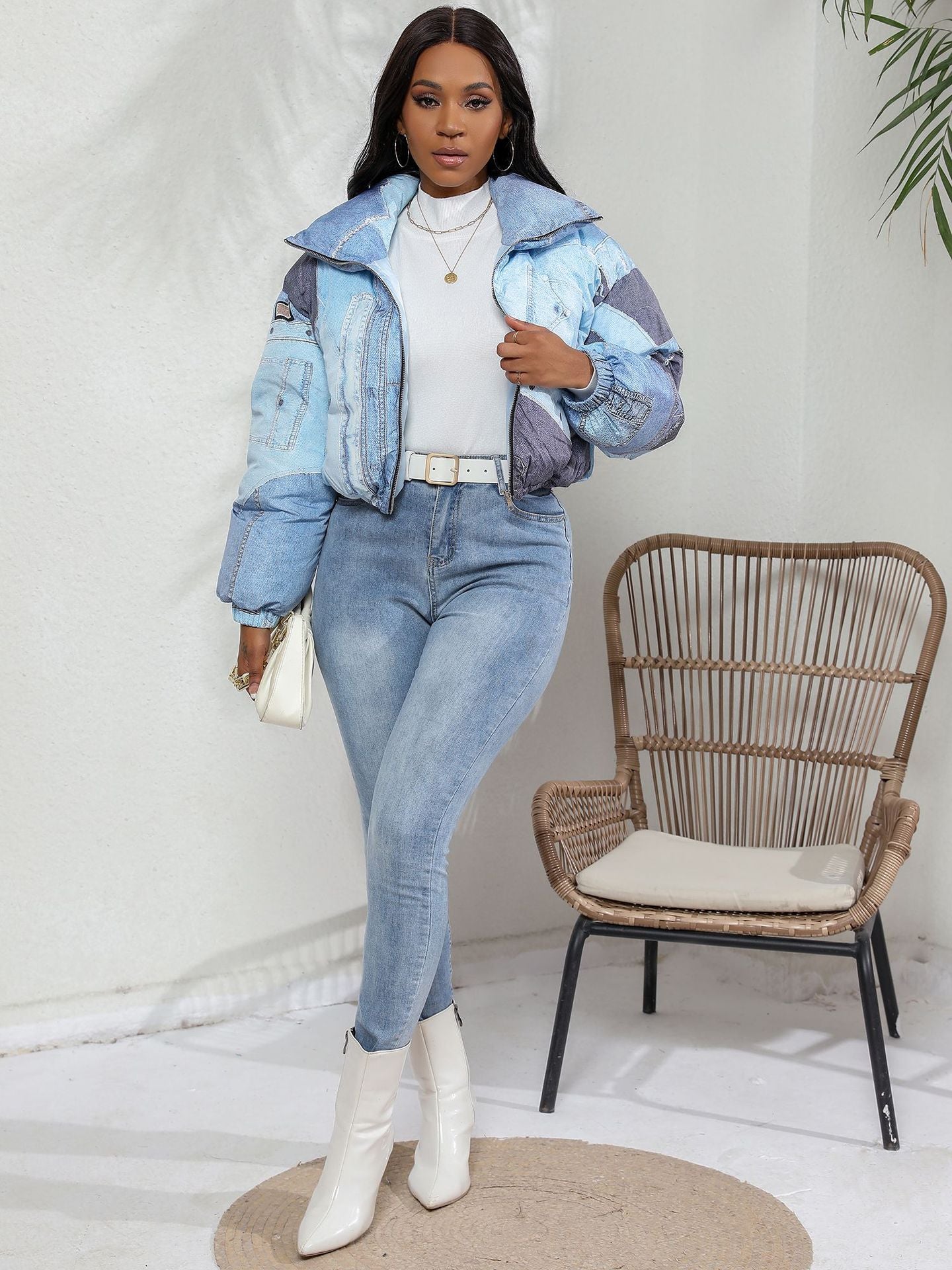 That's Denim - Denim Printing Cotton Coat Jacket (7516616065112)