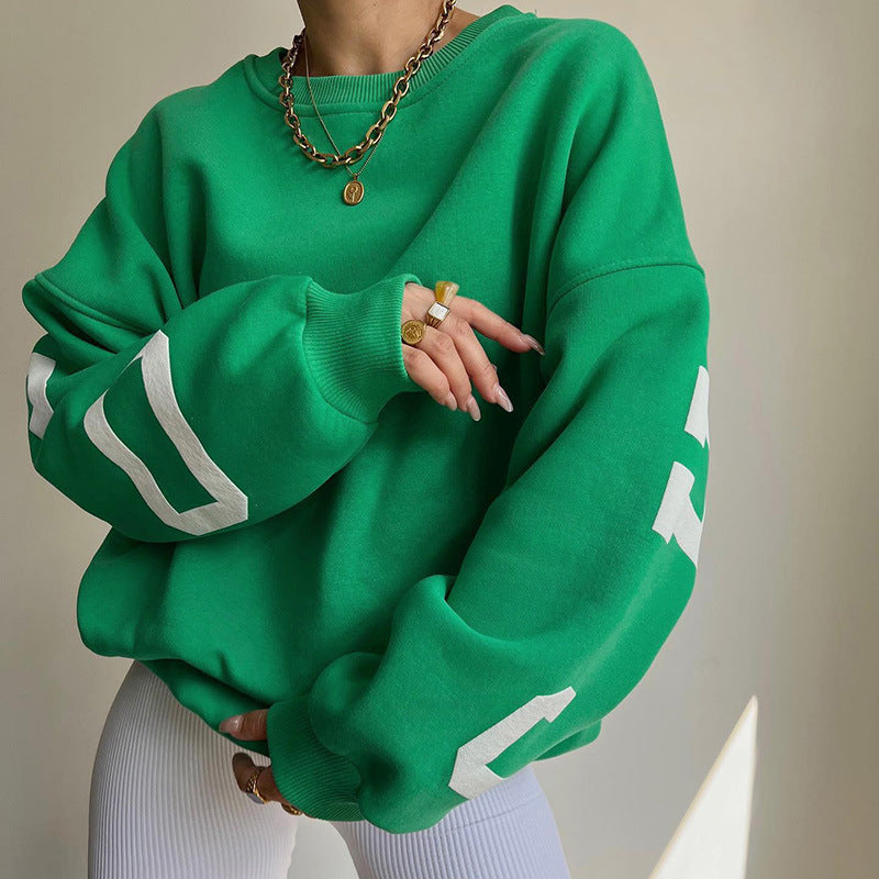 CHICAGO - Graphic Printed Loose-Fitting Sweater (7517823041624)
