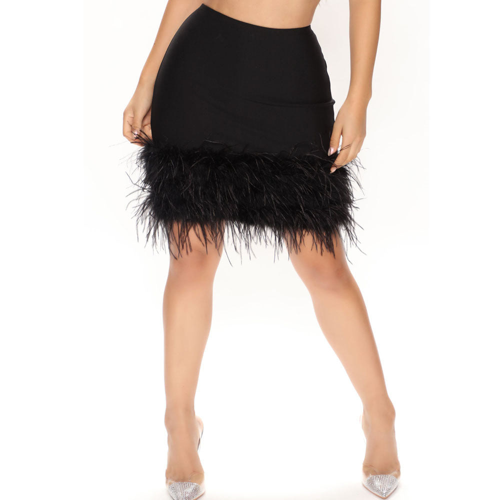 Plus-Size Sheath Fur Skirt