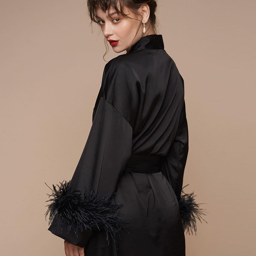 Ostrich Feather Cardigan Nightgown