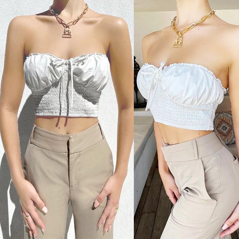 Slinky - Backless Lace Bow-Strings Cropped Top (7517948969048)