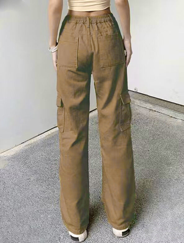 Retro Pockets High-Waist Denim Pants