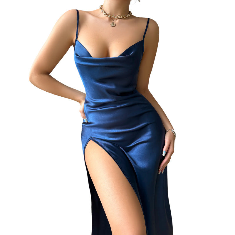 Backless High Slit Nightdress