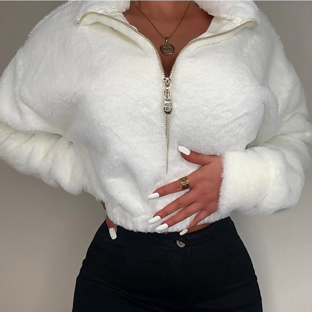 Fleece Pullover - Long Sleeves & Collar Zipper (7517823402072)