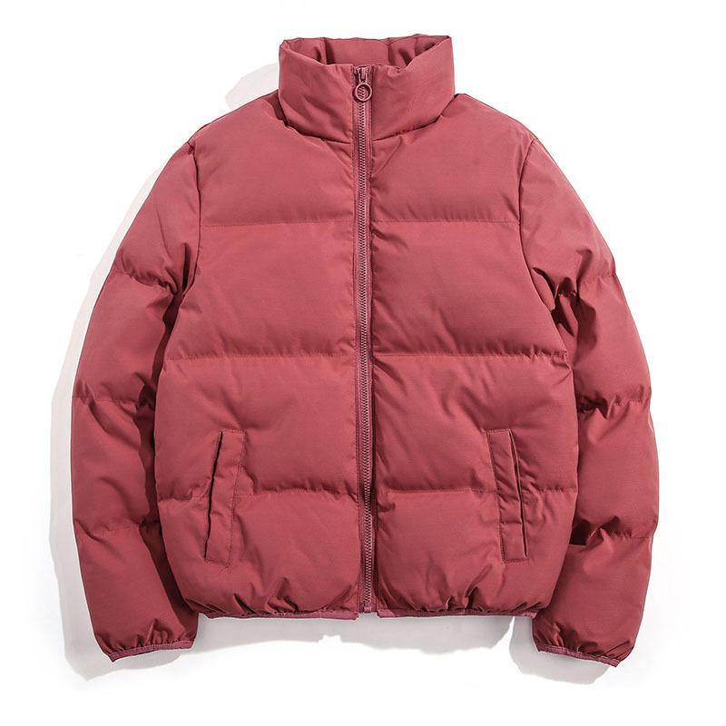 Plus Size Solid Color Cotton Stand-Up Collar Jacket