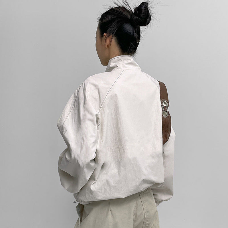Basic Open-Line Split Woven Coat
