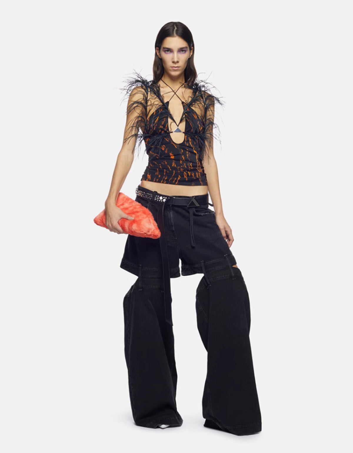 Niche Stitching Loose Wide Leg Pants