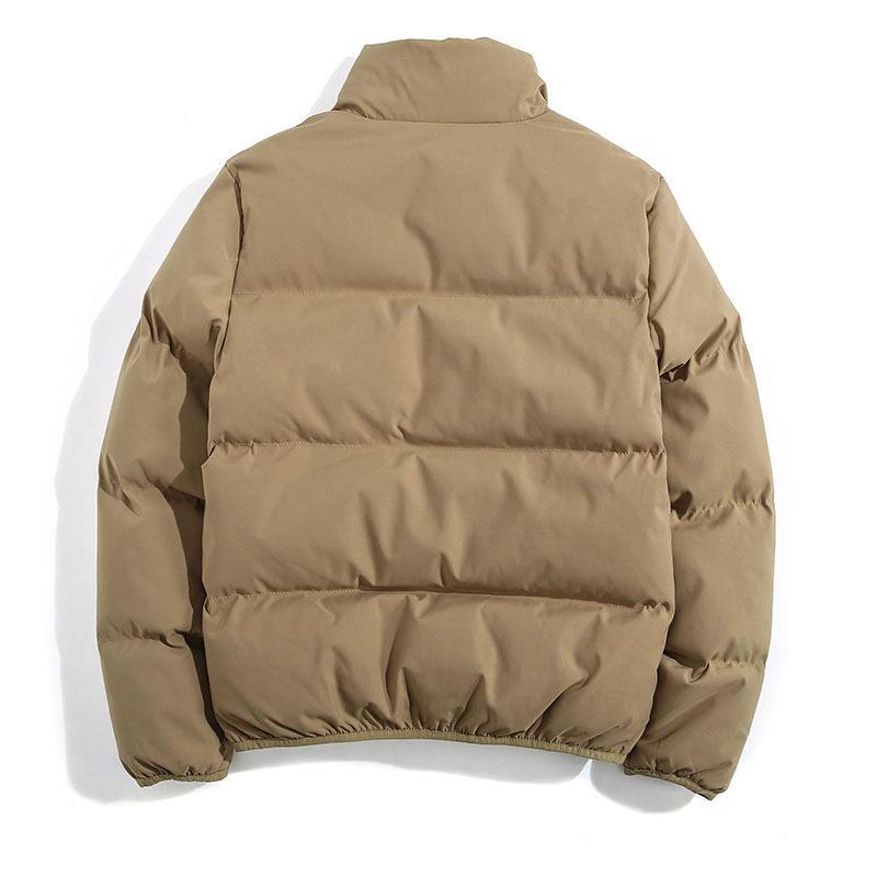 Plus Size Solid Color Cotton Stand-Up Collar Jacket