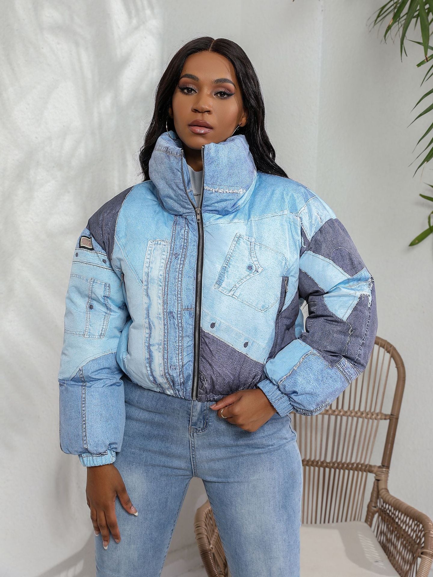 That's Denim - Denim Printing Cotton Coat Jacket (7516616065112)
