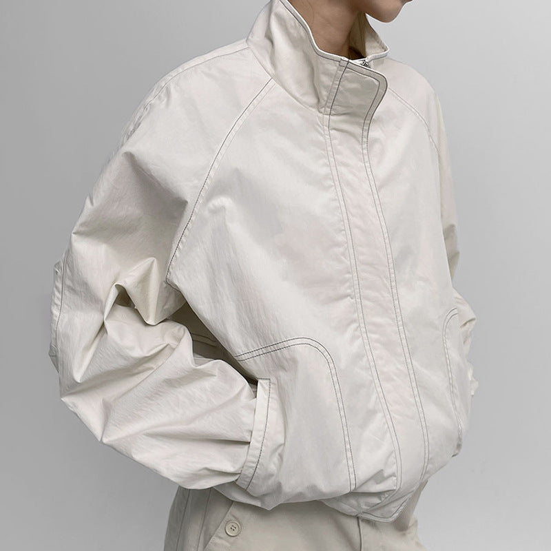 Basic Open-Line Split Woven Coat