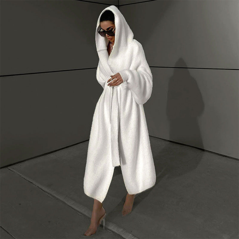 Solid Color Loose Hooded Bejirog Warm Trench