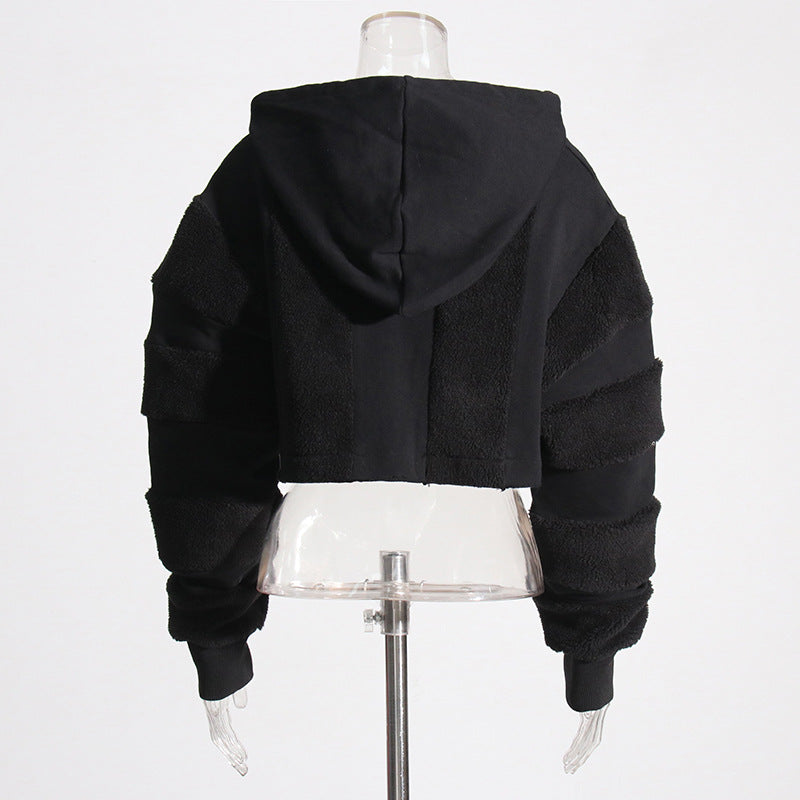 Lamb Wool - Hooded Crop-Top (7516561145944)
