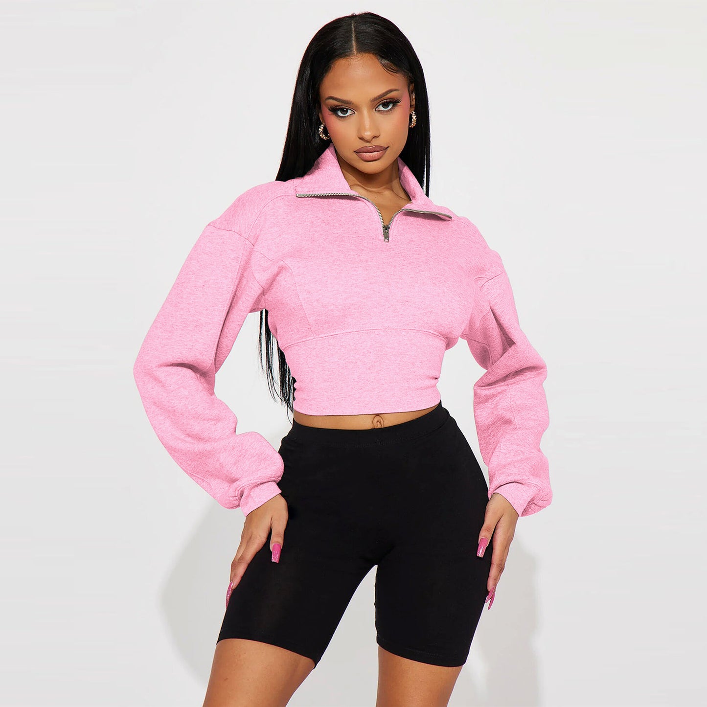 Waist-Sweater - Solid Color Long Sleeves (7517822189656)
