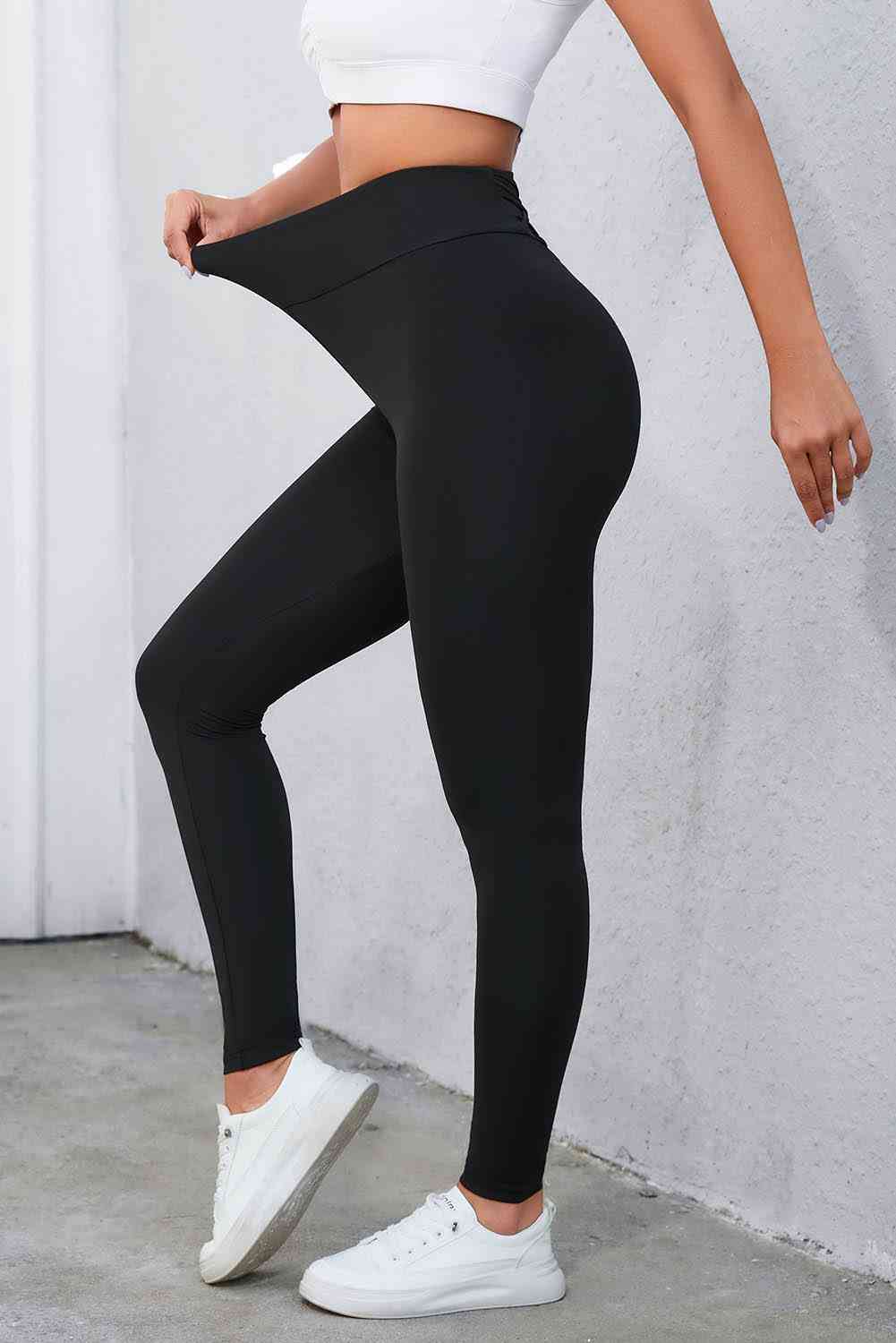 Lil' Pants - Crisscross Detail Wide Waistband Leggings (7500800000088)