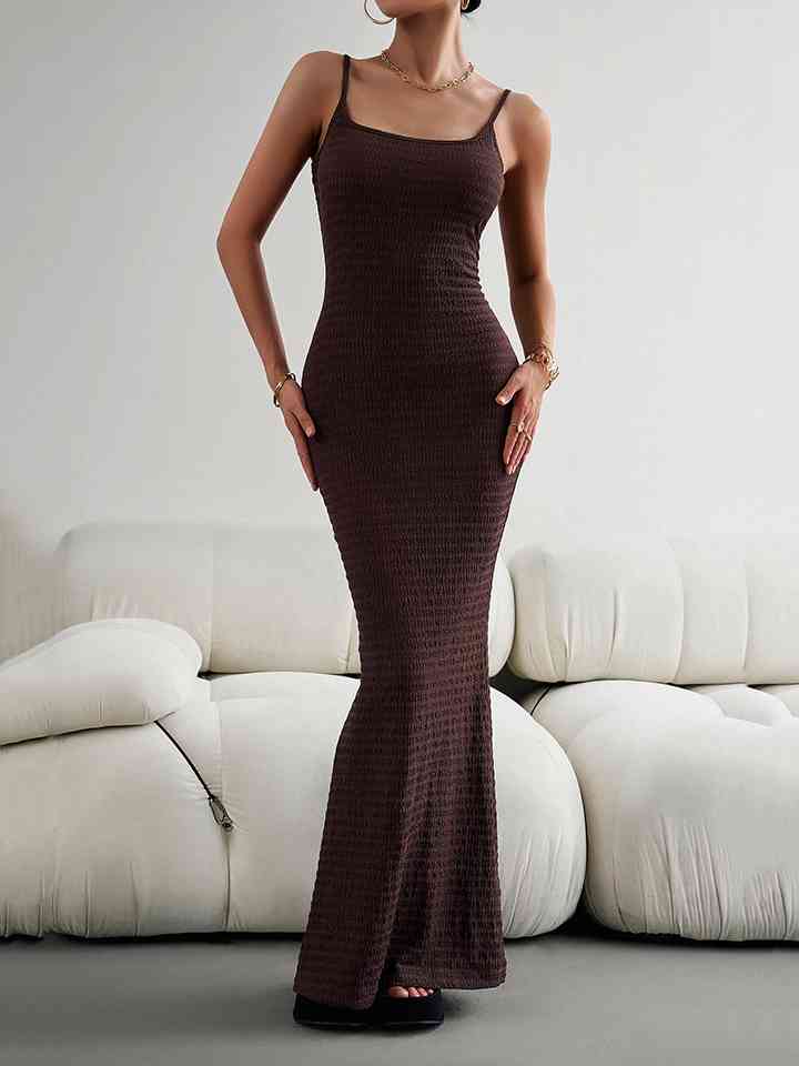 Straight Neck Sleeveless - Maxi Dress (7515550056536)
