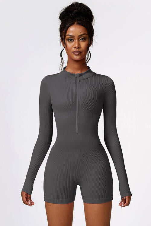 Romper Active - Half-Zip Long Sleeve Active Romper (7484684501080)