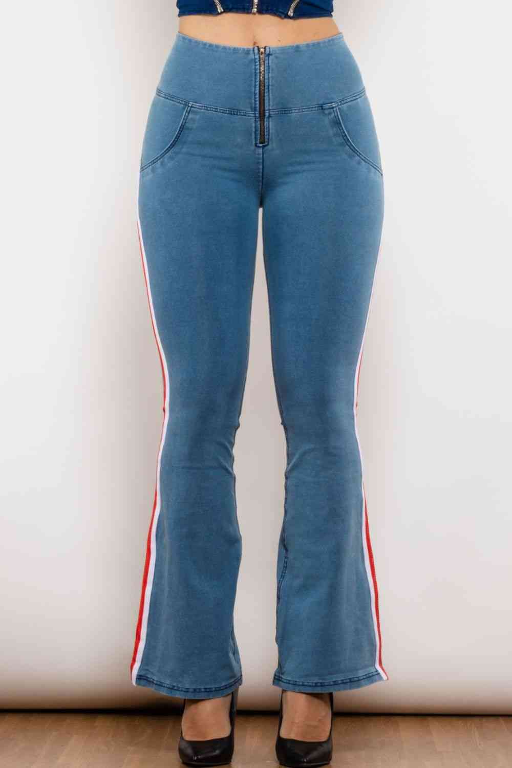Apple/Mac - Side Stripe Zip Closure Bootcut Jeans (7486624890968)