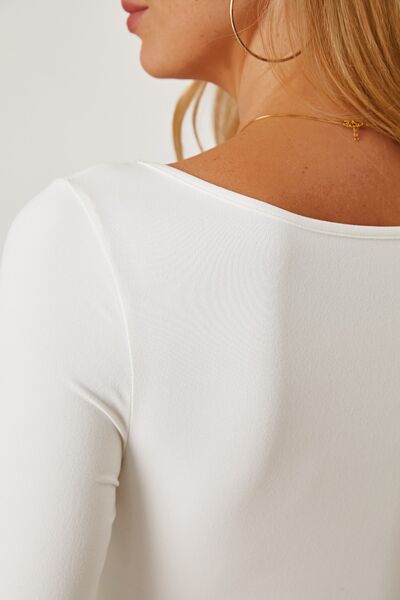 Plunge-V Long Sleeves T-Shirt