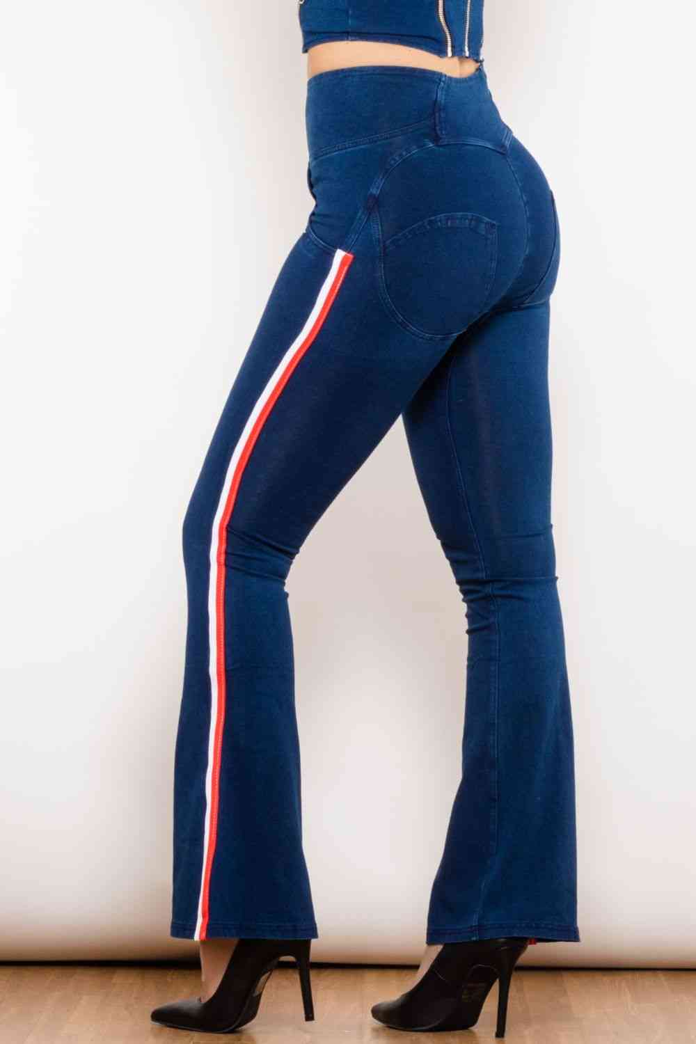 Apple/Mac - Side Stripe Zip Closure Bootcut Jeans (7486624137304)
