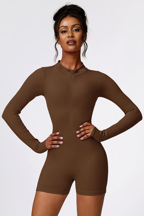 Romper Active - Half-Zip Long Sleeve Active Romper (7484684501080)