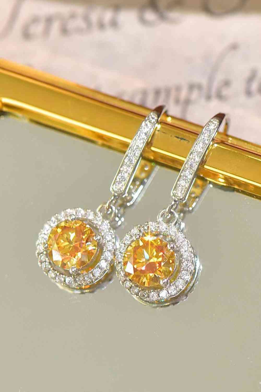 Platinum-Plated 2 Carat Moissanite Drop Earrings (7500198707288)
